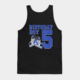 5 Year Old Ice Hockey Themed Birthday Party 5Th Boy Tank Top